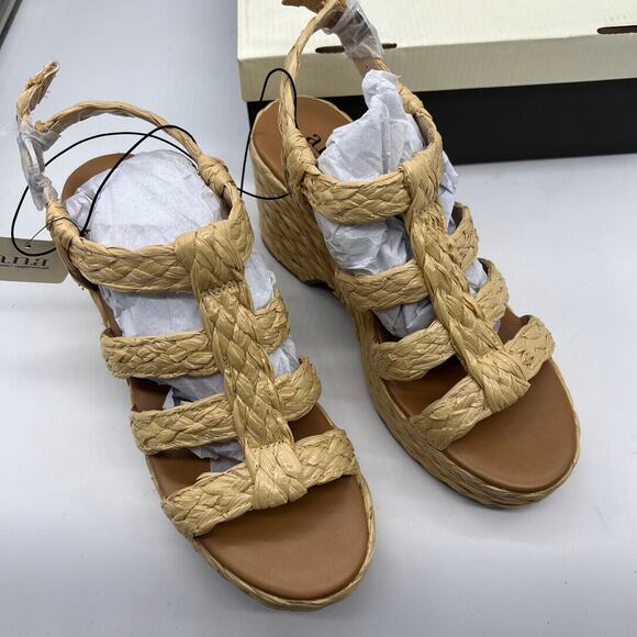 a.n.a Womens Merlin Wedge Sandals Brown Natural Size 9.5M - Picture 9 of 13